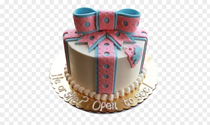 Gender Reveal Buttercream Birthday Cake Torte Cupcake PNG