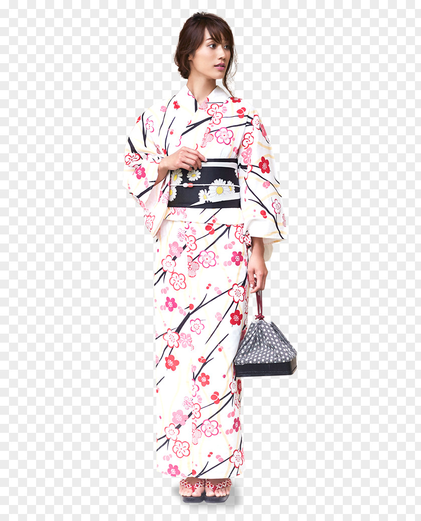 Gold Title Kimono Pink Yukata Obi Cream PNG