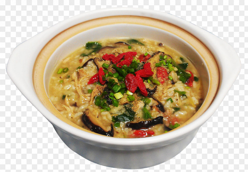Mushrooms And Chicken Health Porridge Laksa Congee Chinese Cuisine Red Curry PNG