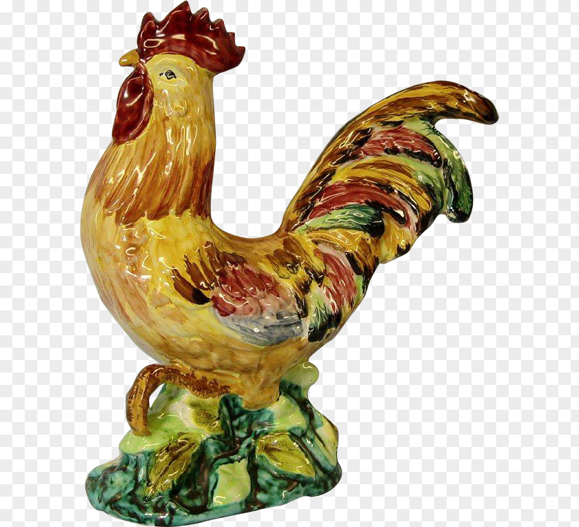 Chicken Rooster Figurine Ceramic Bird PNG