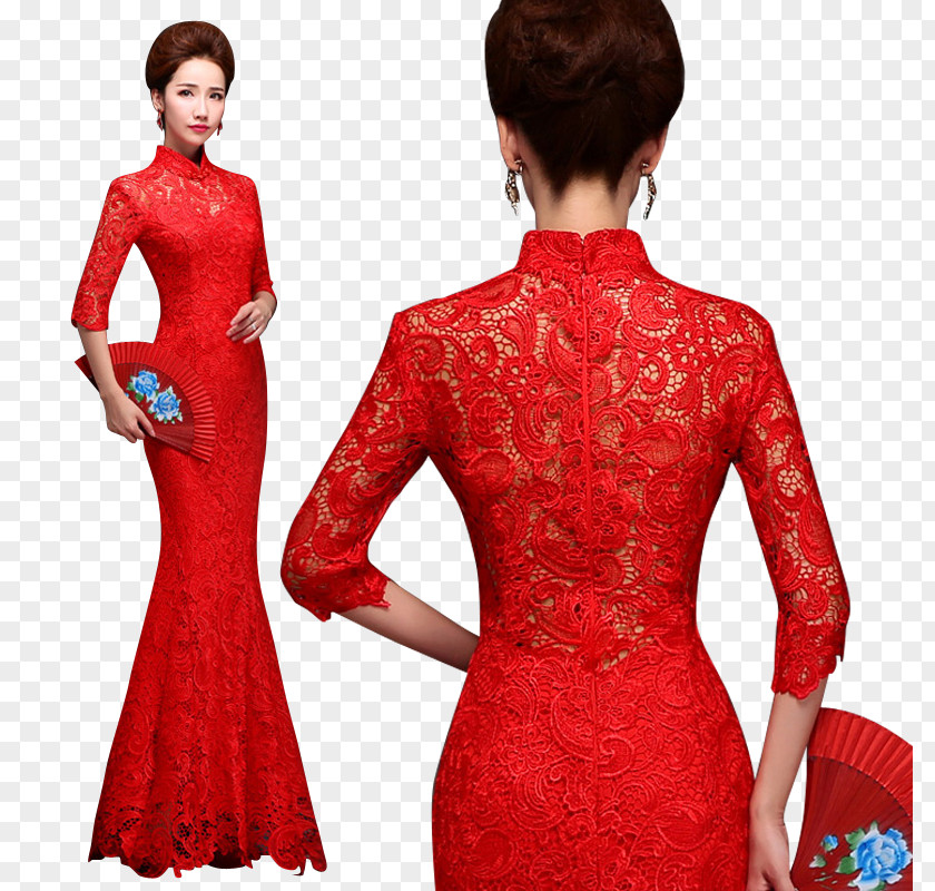 Chinese Wedding Dress Sleeve Cheongsam Mandarin Collar PNG