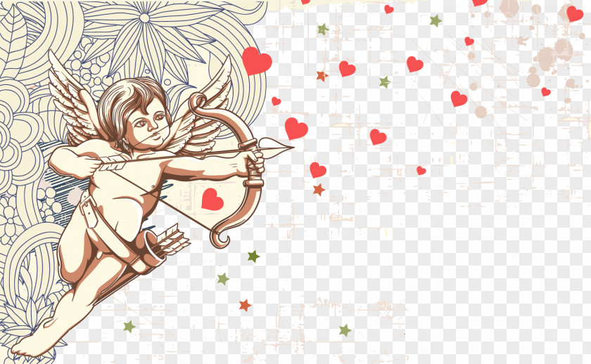 Cupid Valentines Day Heart Clip Art PNG