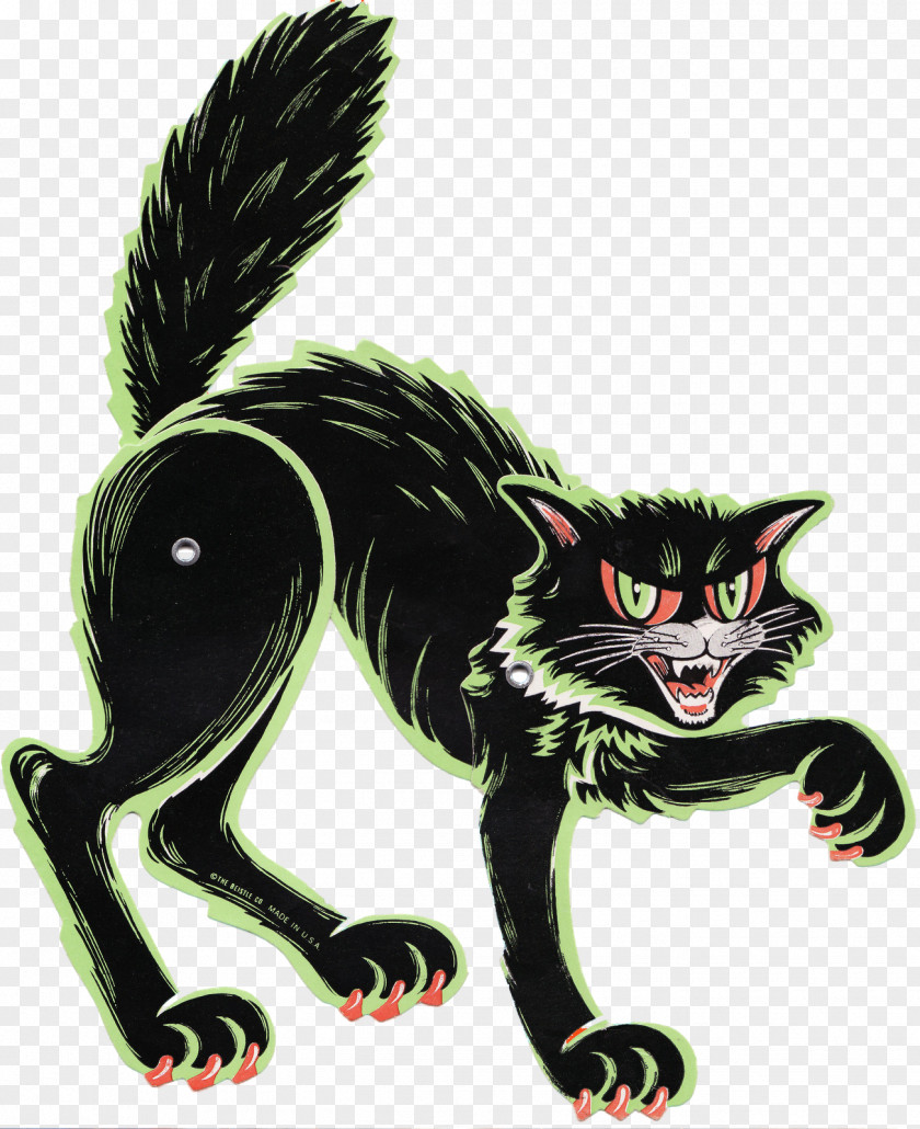 Black Cat Halloween Paper Whiskers Holiday PNG