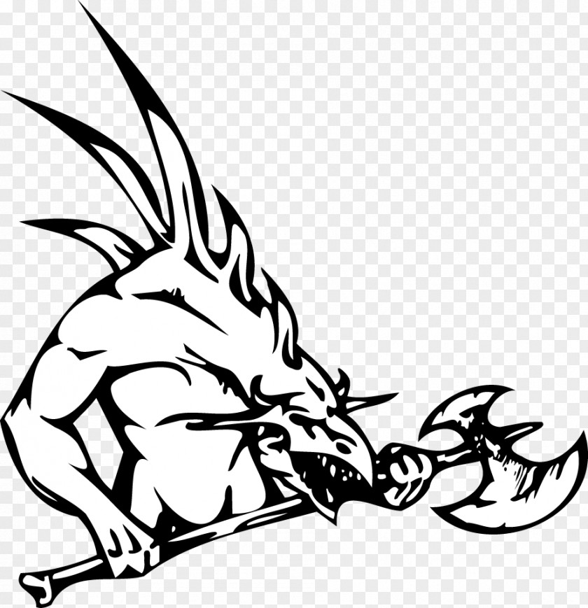 Flame Skull Pursuit Dragon Sticker Clip Art PNG