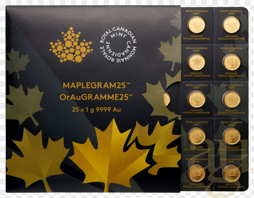 Gold Grame Canada Canadian Maple Leaf Coin Bullion PNG