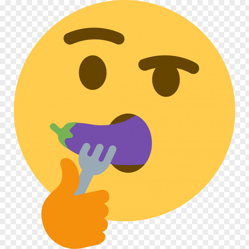 Emoji Emoticon Aubergines Eating Mediterranean Cuisine PNG