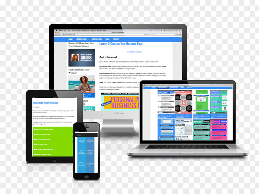 Media Responsive Web Design Mobile Phones PNG
