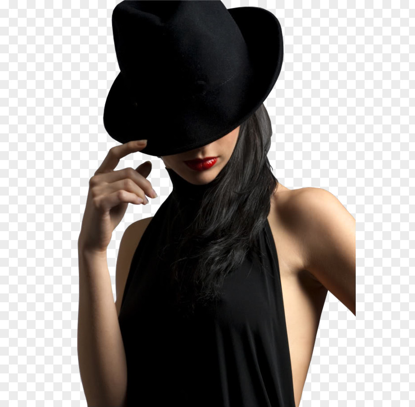 Woman With A Hat Fashion Portrait PNG