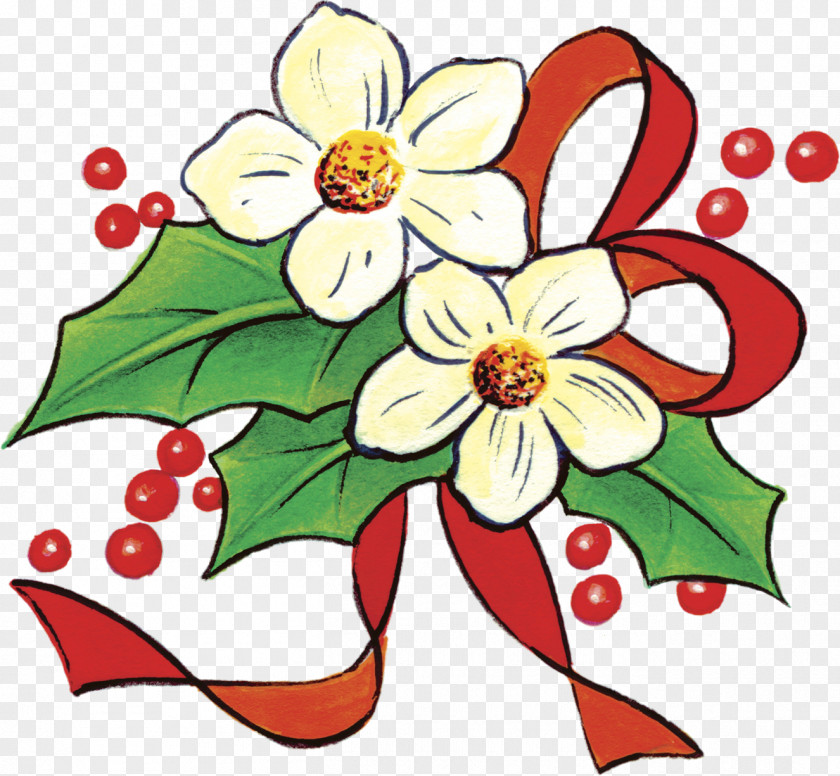Flower Floral Design New Year Holiday Clip Art PNG