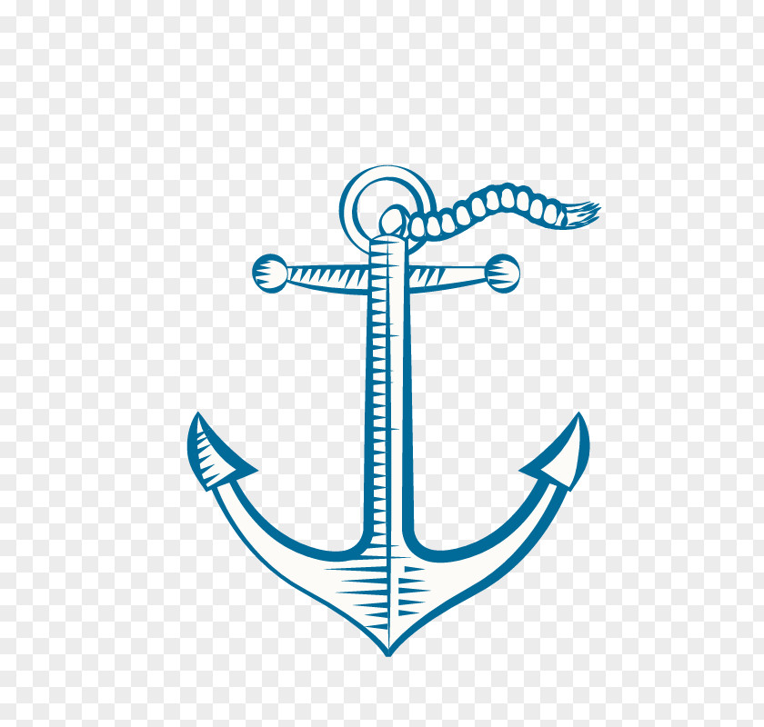 Hand-painted Blue Anchor Information Icon PNG