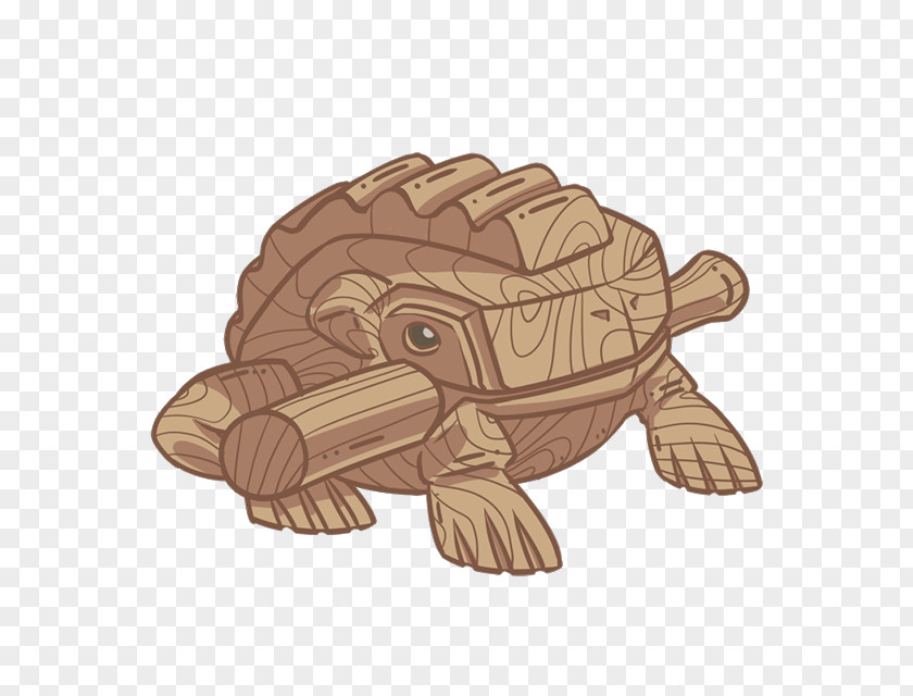 Hand-painted Wood Animals Tortoise PNG