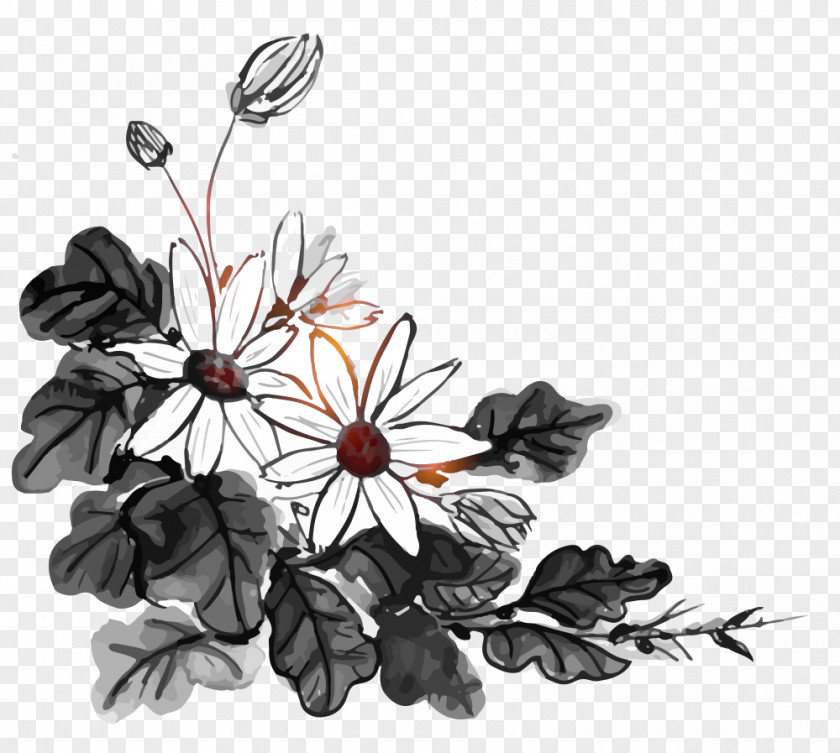 Ink Lotus Drawing Ensu014d Wash Painting Illustration PNG