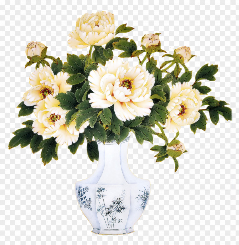 Watercolor Peonies Flower Bouquet Clip Art PNG