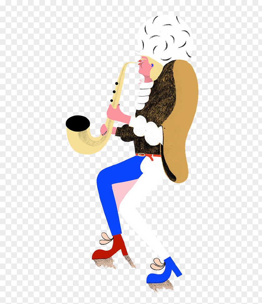 Cartoon Saxophone Illustrator Text Illustration PNG