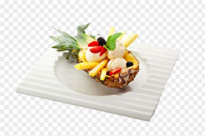 Pineapple Platter Ice Cream Chocolate Cake Sorbet Sundae PNG