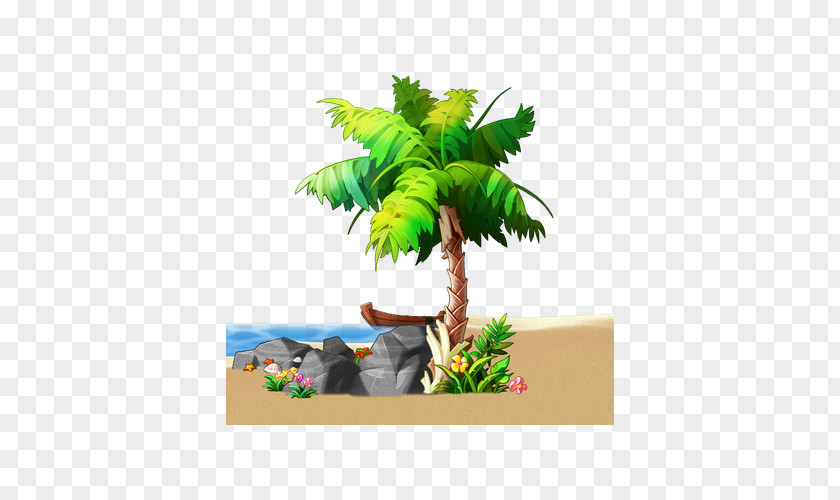 Cartoon Beach Scene PNG