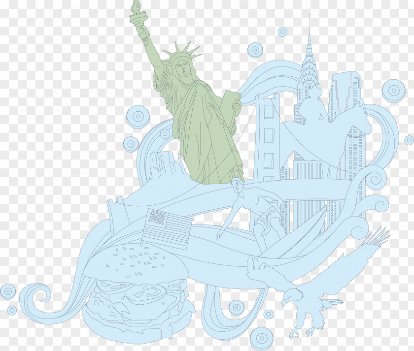 Statue Of Liberty Cartoon Illustration PNG