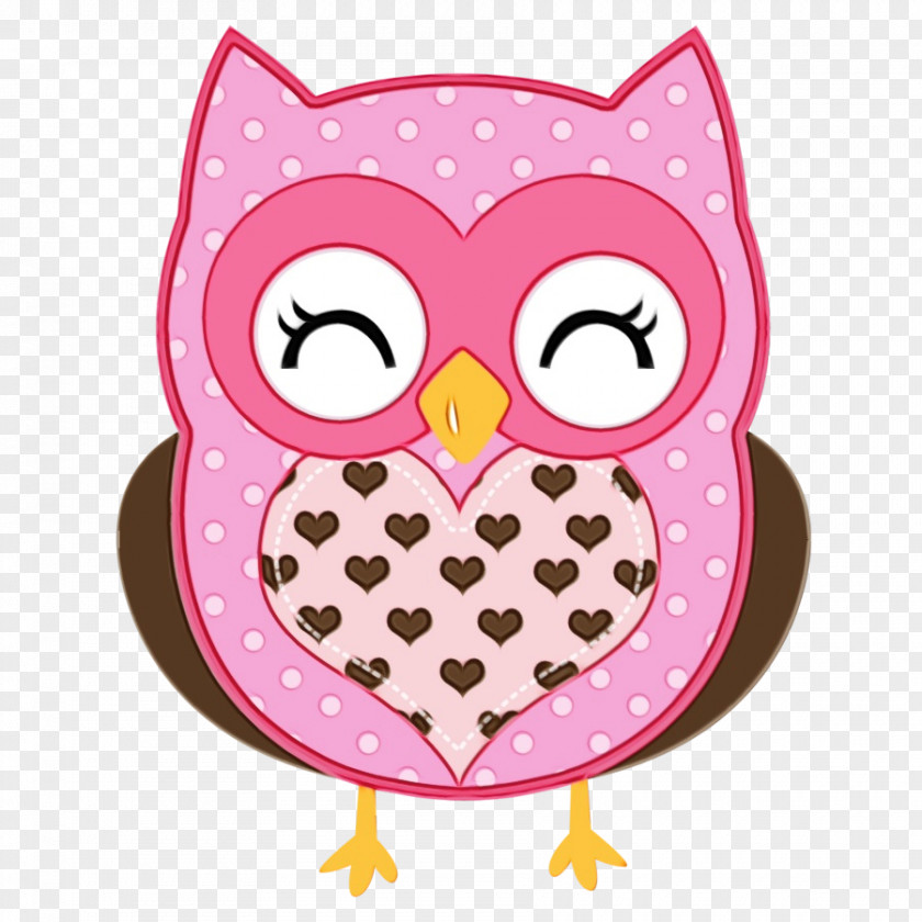Heart Bird Owl Pink Cartoon Clip Art Of Prey PNG