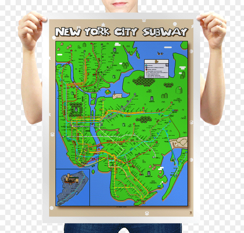 New York Subway City World Map PNG