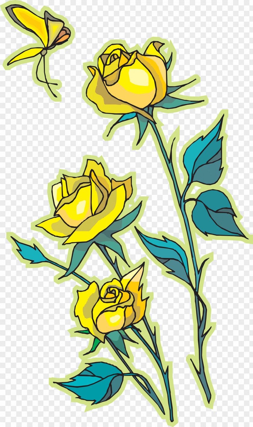 Rose Tattoo Yellow Clip Art PNG