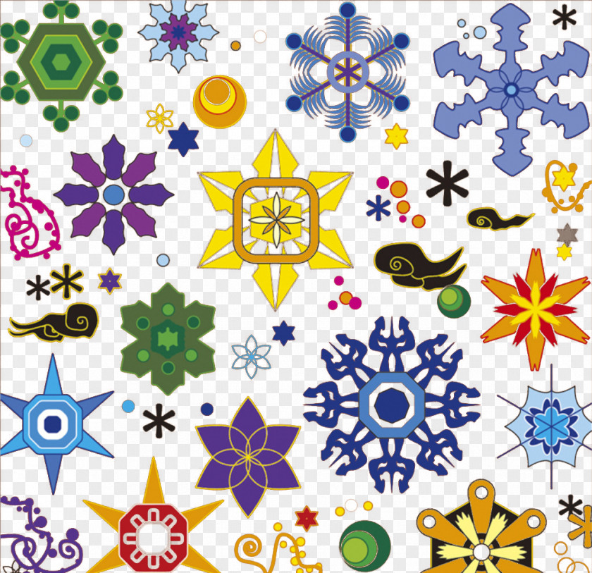 Color Snow Shading Snowflake PNG