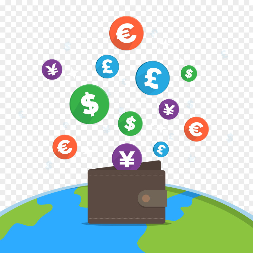 Creative Wallet And Currency Symbol Payment Business E-commerce Money Exchange Rate PNG