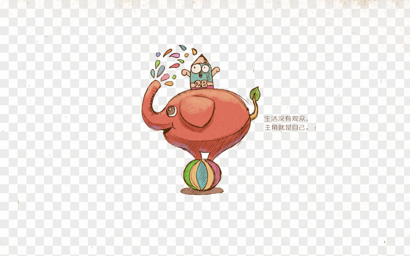 Cute Red Elephant Diamant Koninkrijk Illustration PNG