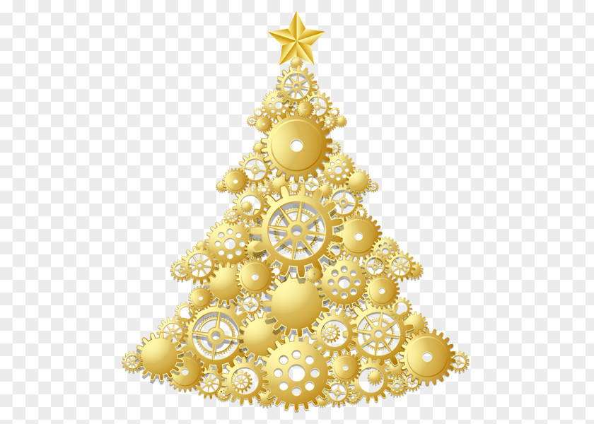Gold Decoration Christmas Tree Ornament Clip Art PNG