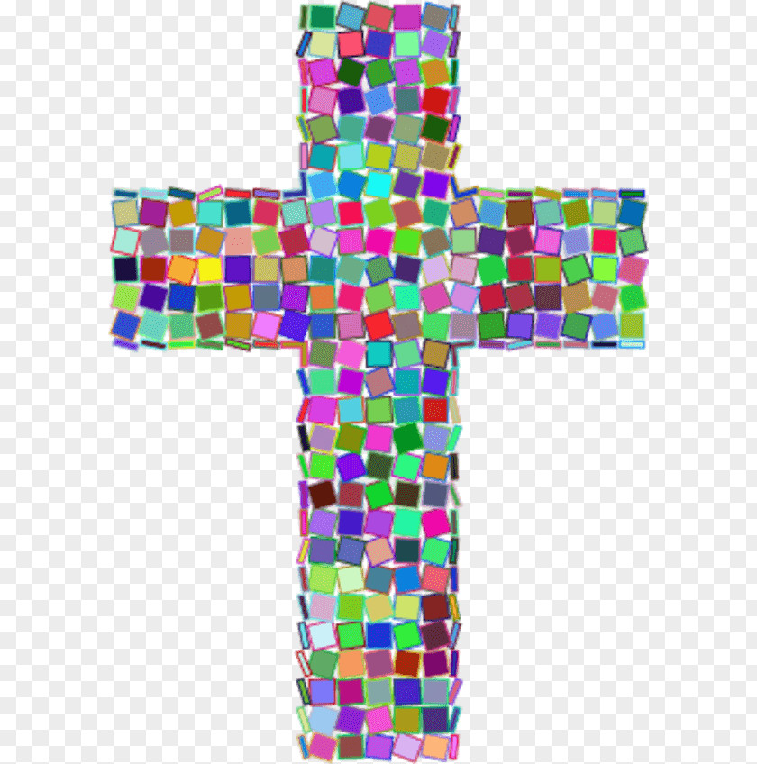 Mosaic Tile Art Christian Clip Openclipart Cross PNG