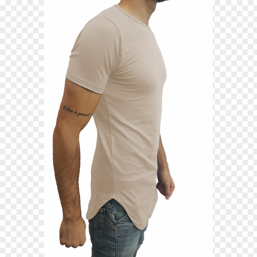 T-shirt Long-sleeved Beige PNG