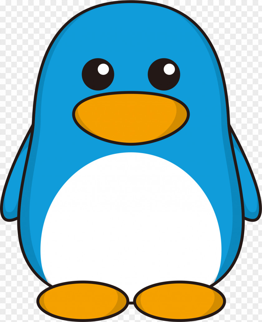 Vector Blue Cartoon Penguin Clip Art PNG