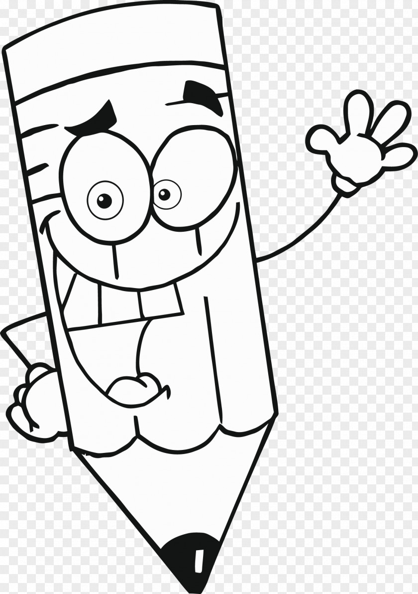 Cartoon Pencil Coloring Book Colored PNG