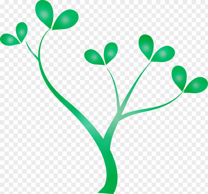 Green Leaf Plant Stem Flower PNG