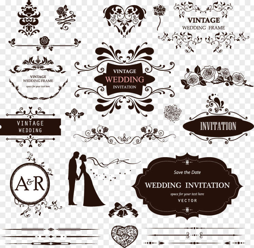 Vector Wedding Decorative Pattern PNG