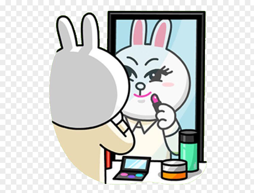 Rabbit Sticker Line Friends Lipstick PNG