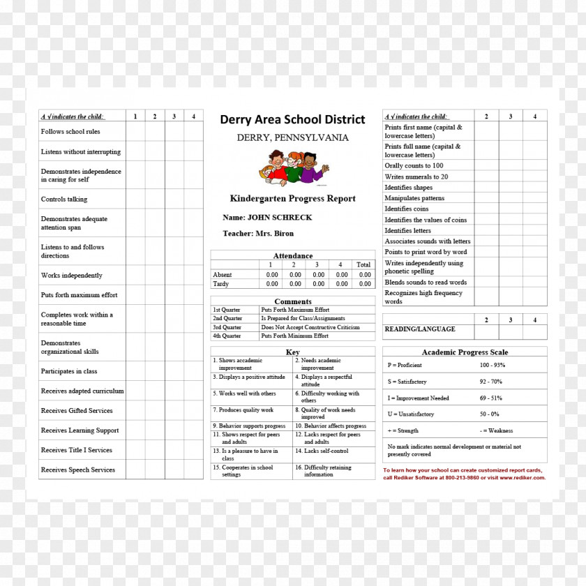 School High Résumé Report Card Middle PNG