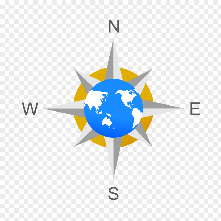 Earth Model Compass Rose PNG