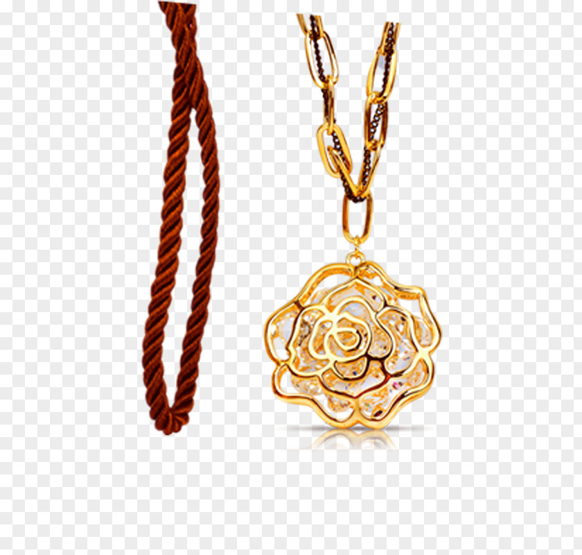 Fall Flower Necklace Pendant PNG