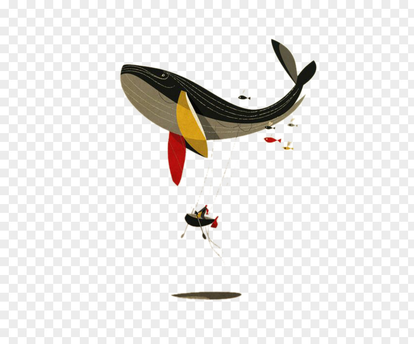 Flying Whales Whale Flight Drawing Creative Illustration PNG