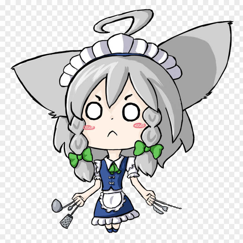 Sakuya Izayoi Fan Art Clip Illustration Clothing Accessories Cartoon Line PNG