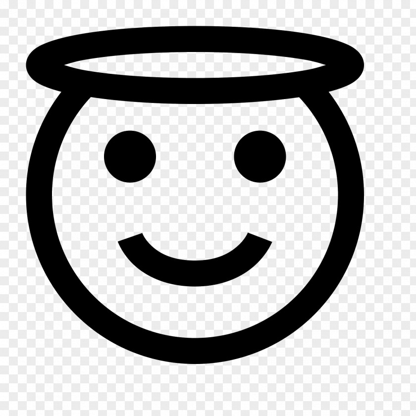 Round Eyes Smiley Wink Black & White Clip Art PNG