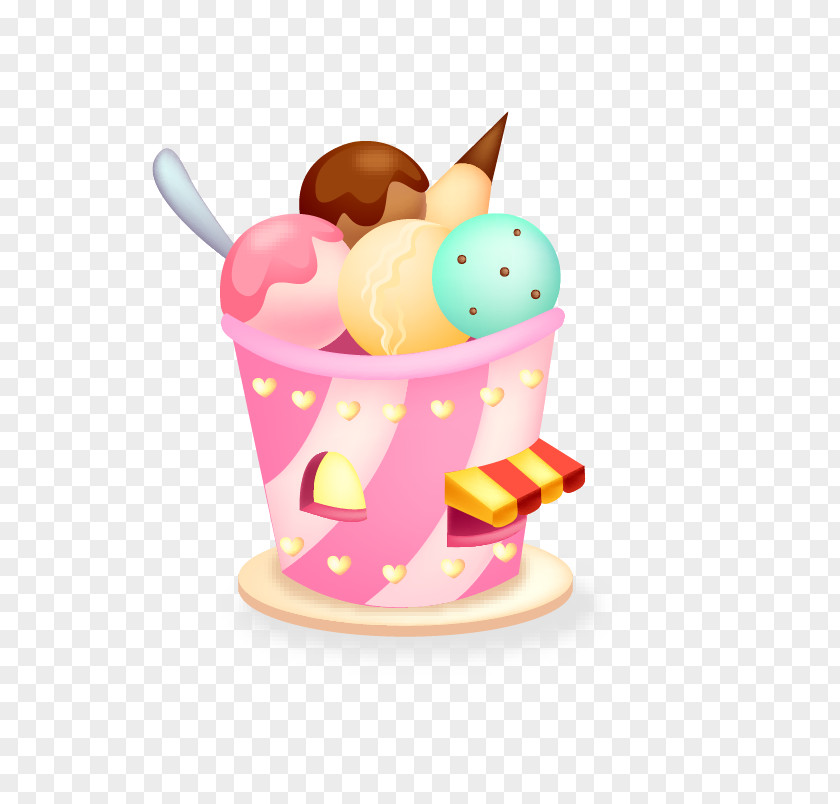 Cartoon Ice Cream Vector Material PNG