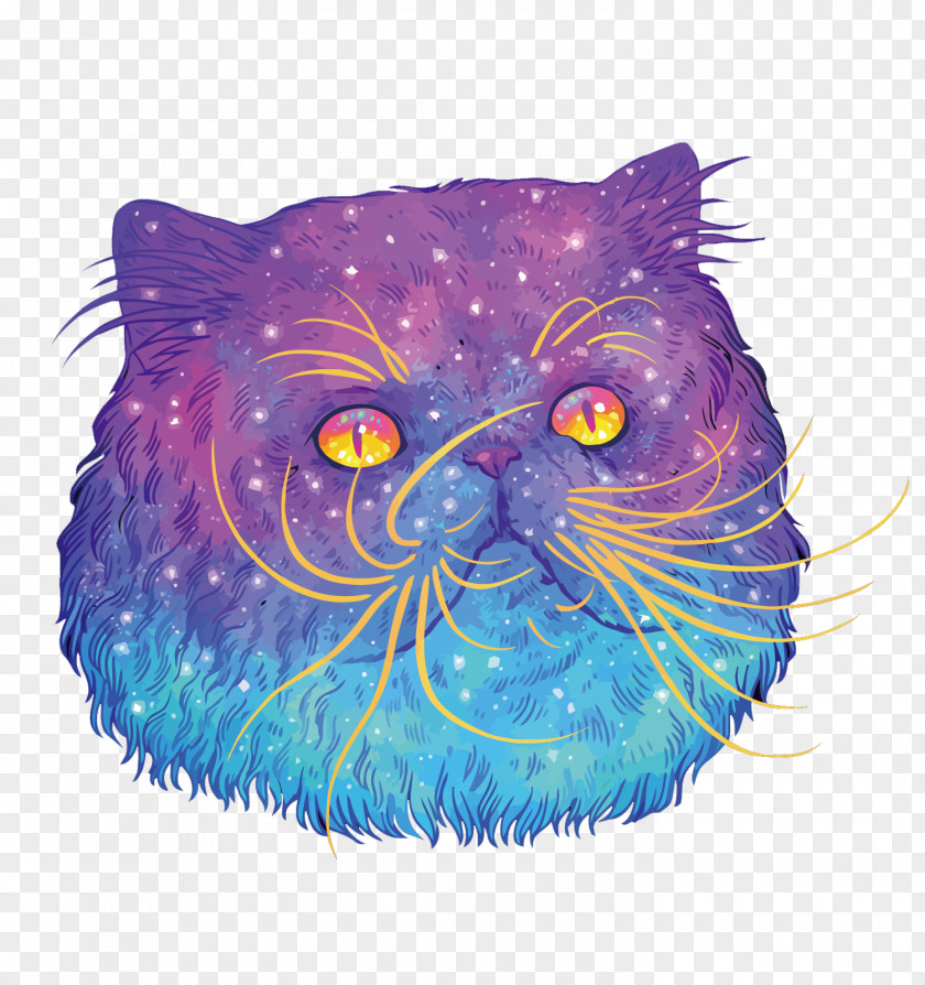 Vector Star Sky Head Cat Felidae Illustrator Art Illustration PNG