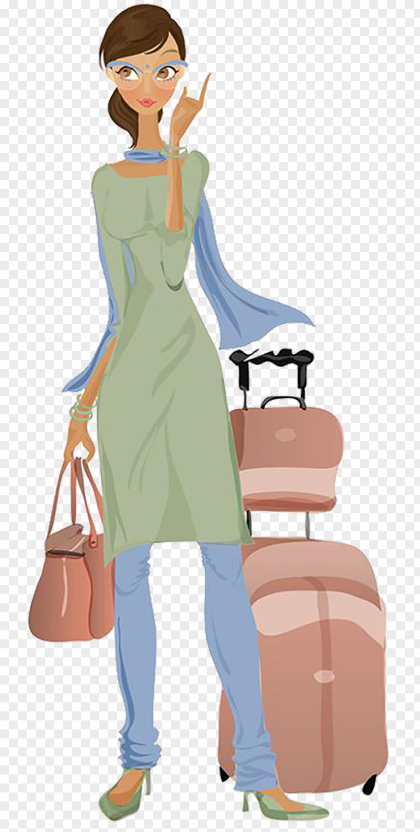 Cartoon Beauty Travel Luggage Taj Mahal Baggage PNG