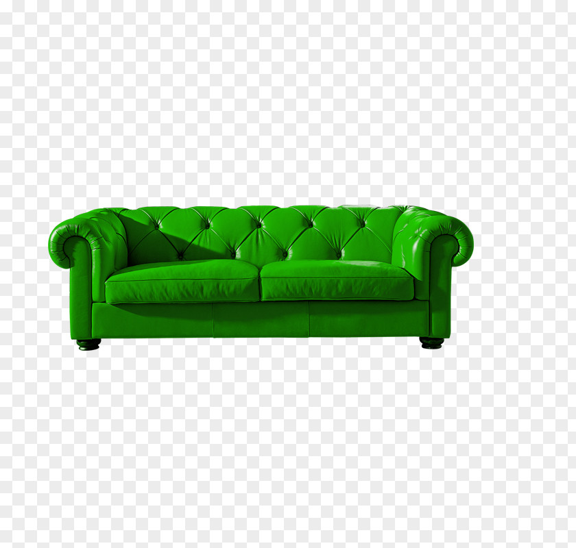 Green Leather Sofa Bed Couch PNG