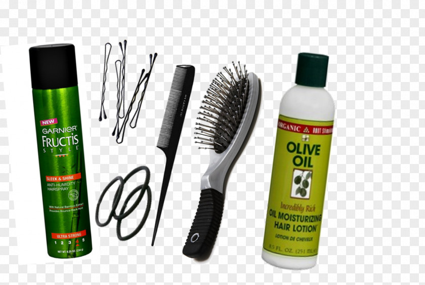 Olive Oil Brush Hair Bottle PNG