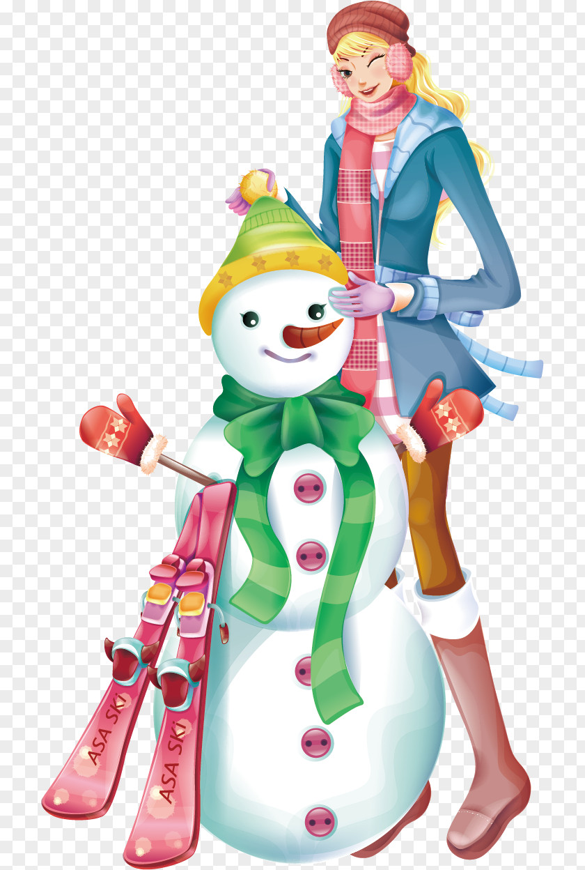 Snowman Character Vector Winter Clip Art PNG