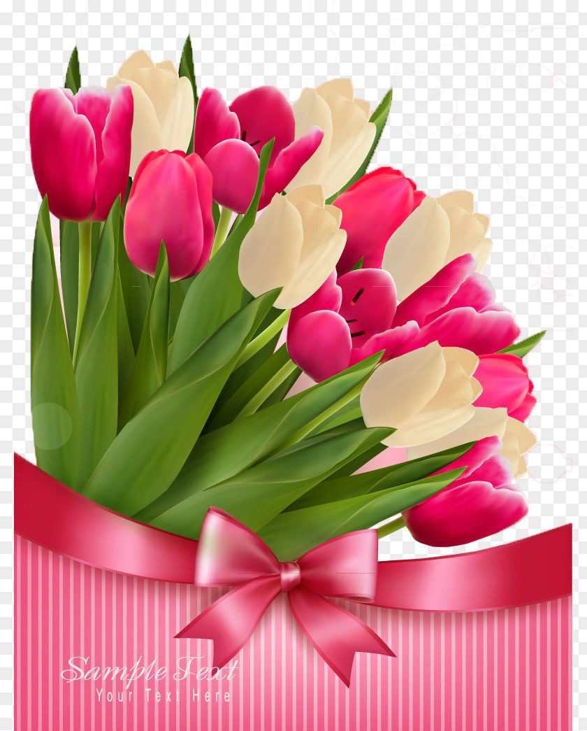Tulip Mothers Day Flower Bouquet PNG