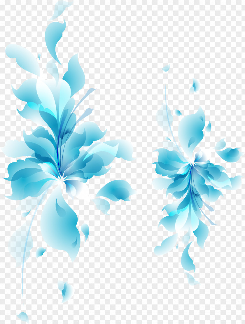 Bright Blue Pattern Material Petal Flower Download PNG