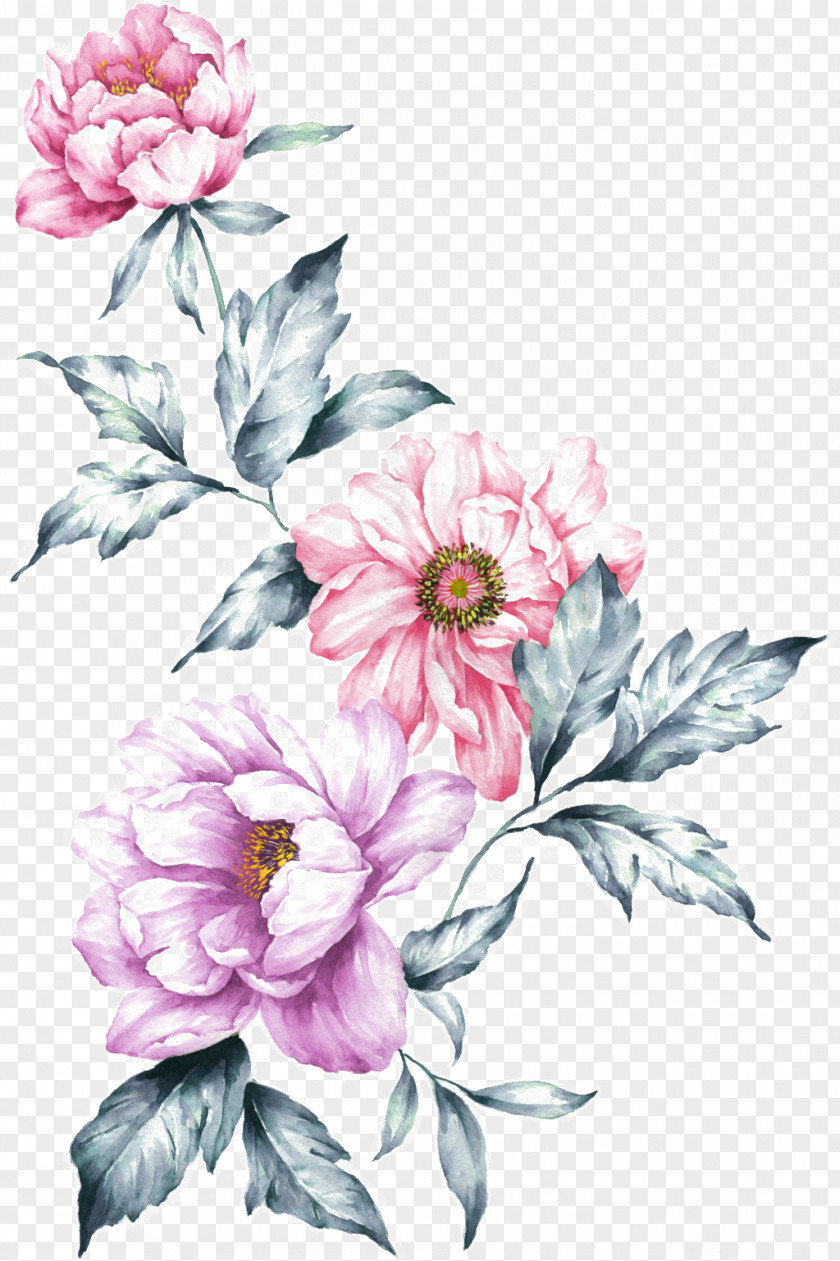 Design Floral Watercolor Painting Flower PNG